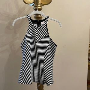 Halter top, stripped black and white, gently used